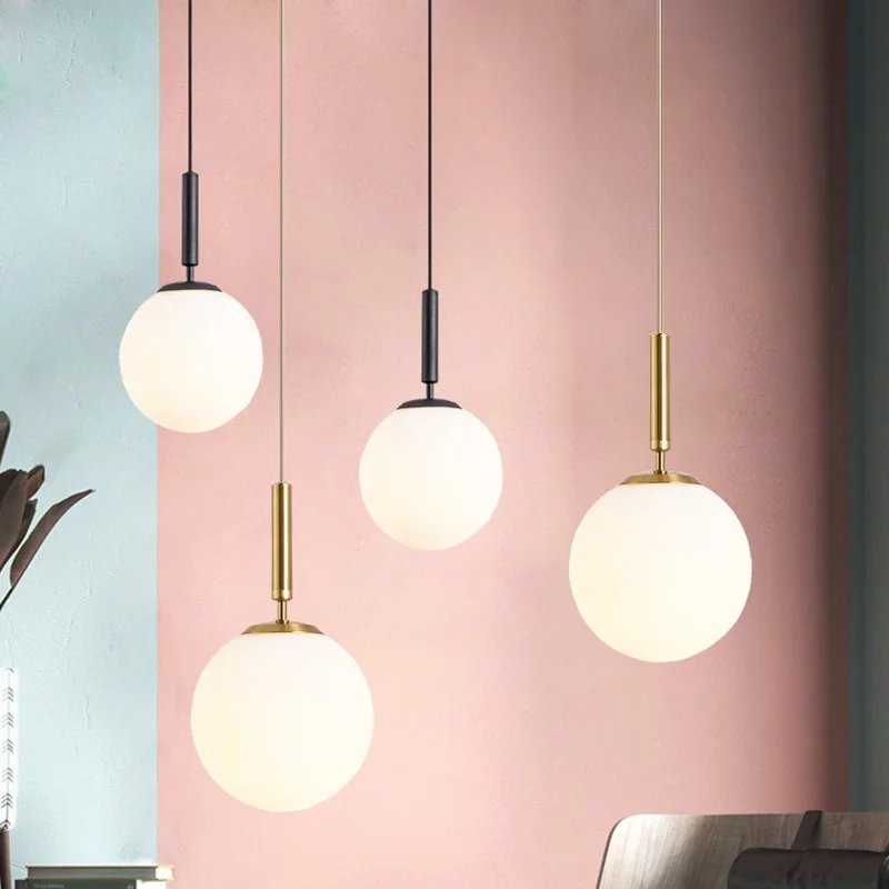 

Kitchen Pendant Light Bedroom Glass Lamp Bar Lamps Office Pendant Lighting Dinning Room Ceiling Lights 15cm Shade Free Bulb