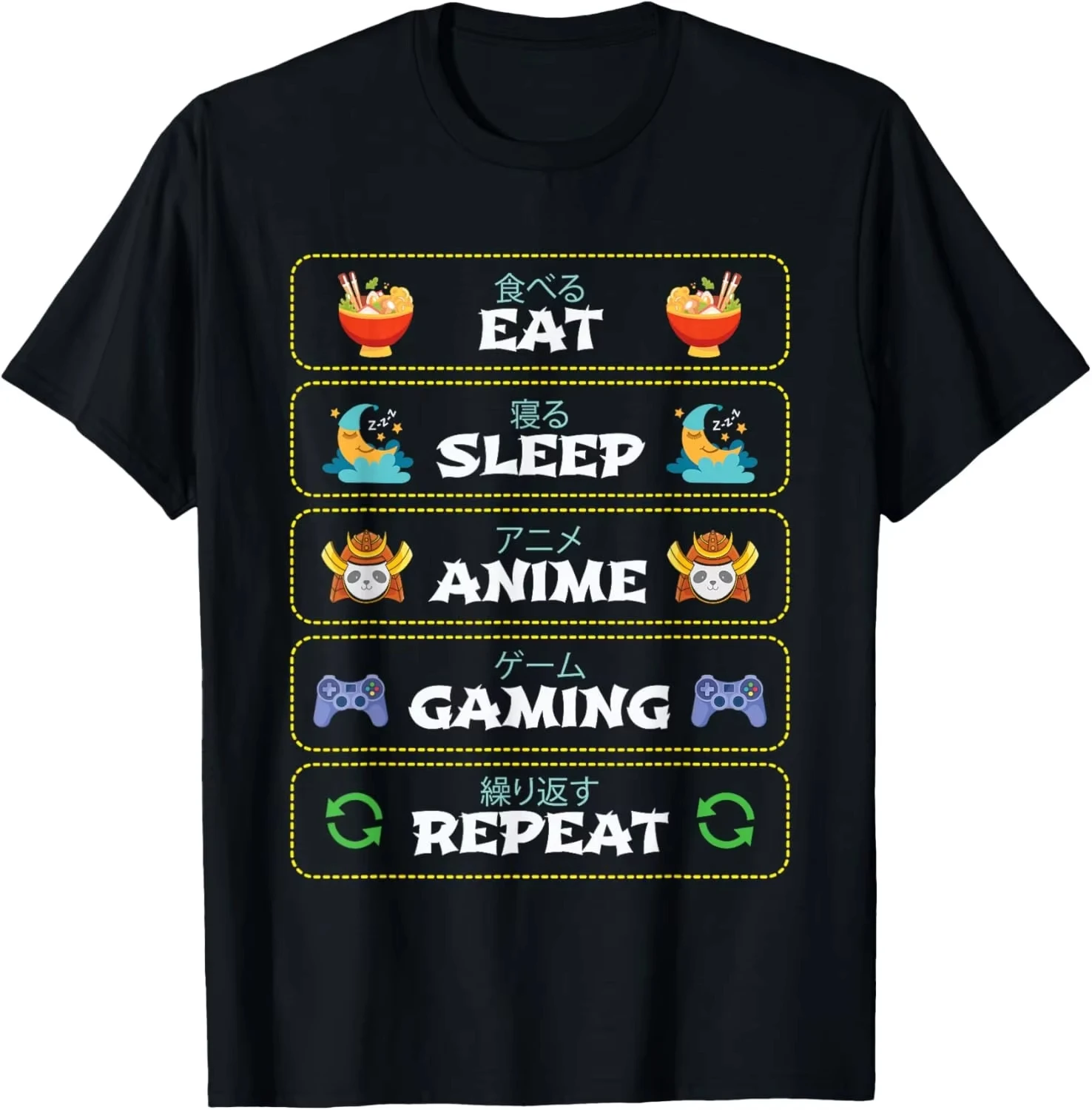 Yemek Yatmak Anime Oynamak Tek - Esports Gaming Shirts incelemesi ve fiyatı