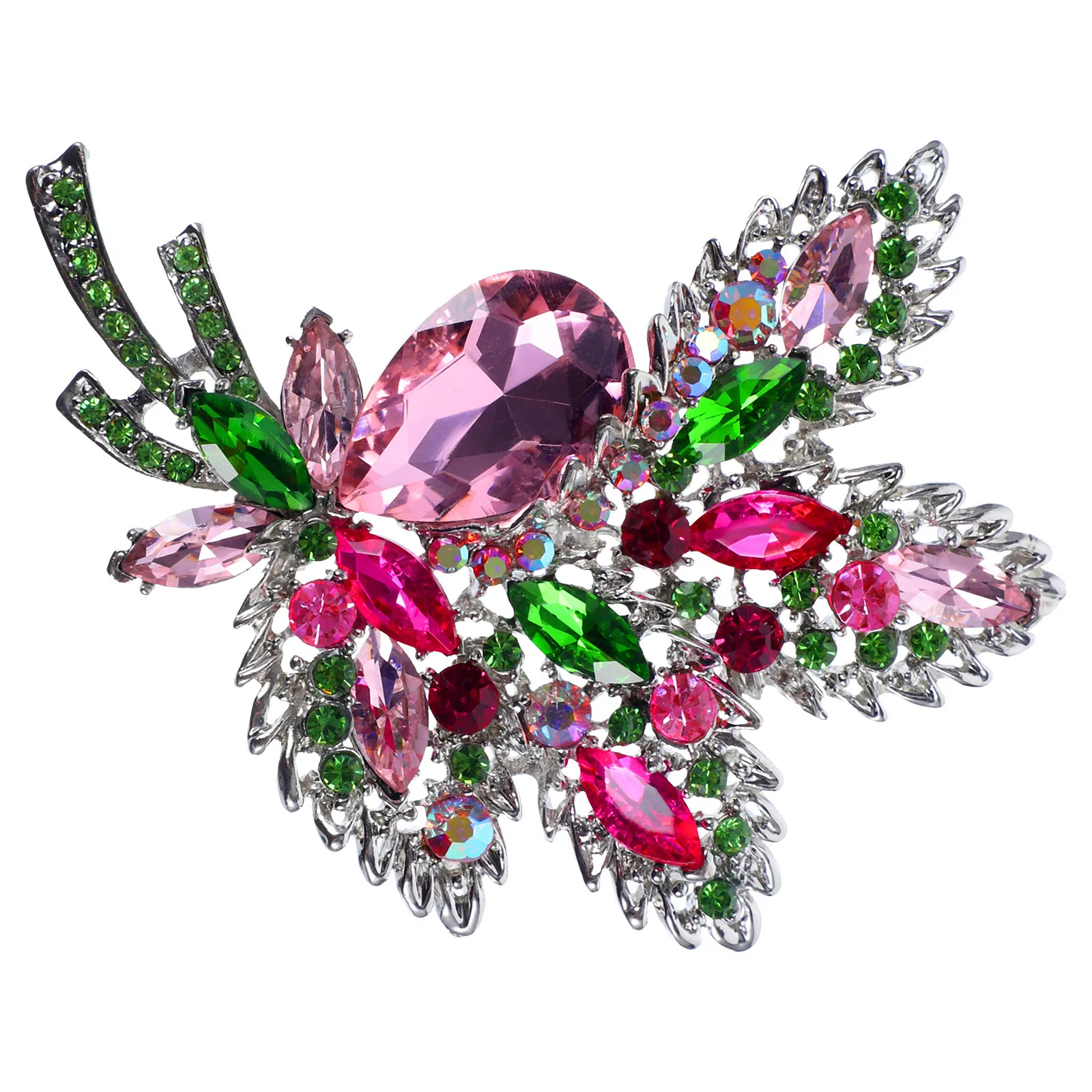 كريستال زهرة بروش المرأة حجر الراين التلبيب دبوس قبعة مجوهرات للملابس سترة حقيبة حفلة موسيقية التخرج هدية للذكرى السنوية #5