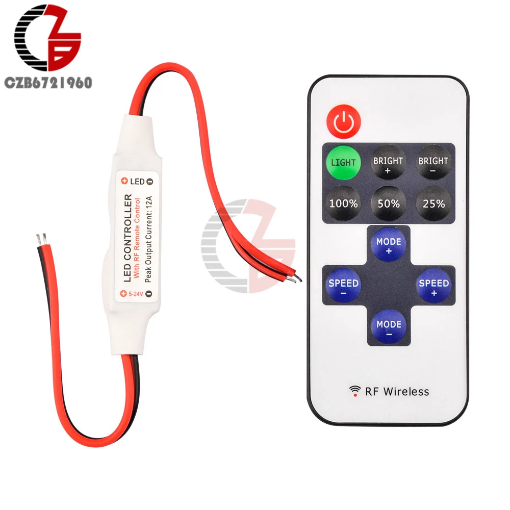 

1Set 12V RF Wireless Remote Controller Control Switch LED Dimmer for 3528 2835 5050 LED Strip Light PWM Speed Dynamic Effects