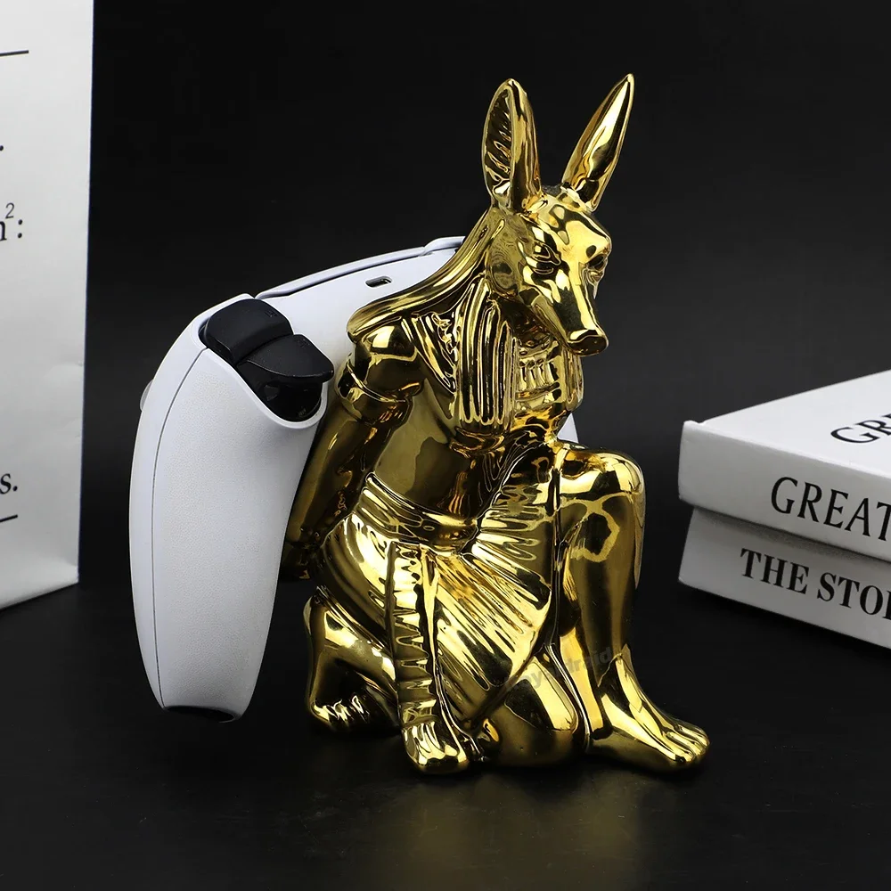 Ceramic Anubis God Controller Holder For PS4/PS5/XBOX/Switch Gamepad Mobile Phone Holder Desktop Display Stand Christmas Gif