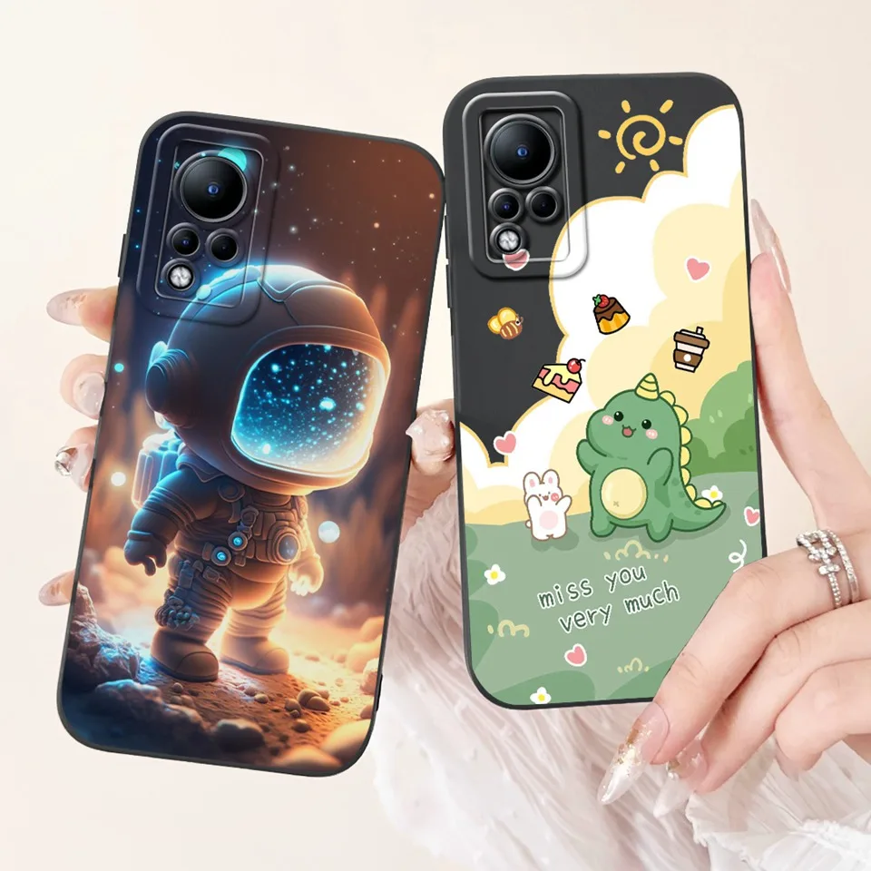 Phone Case For Infinix Note 11 11Pro 11s Cover Infinix Note 12 G88 12i 2022 Back Shell Soft Liquid Silicone Painting Cases