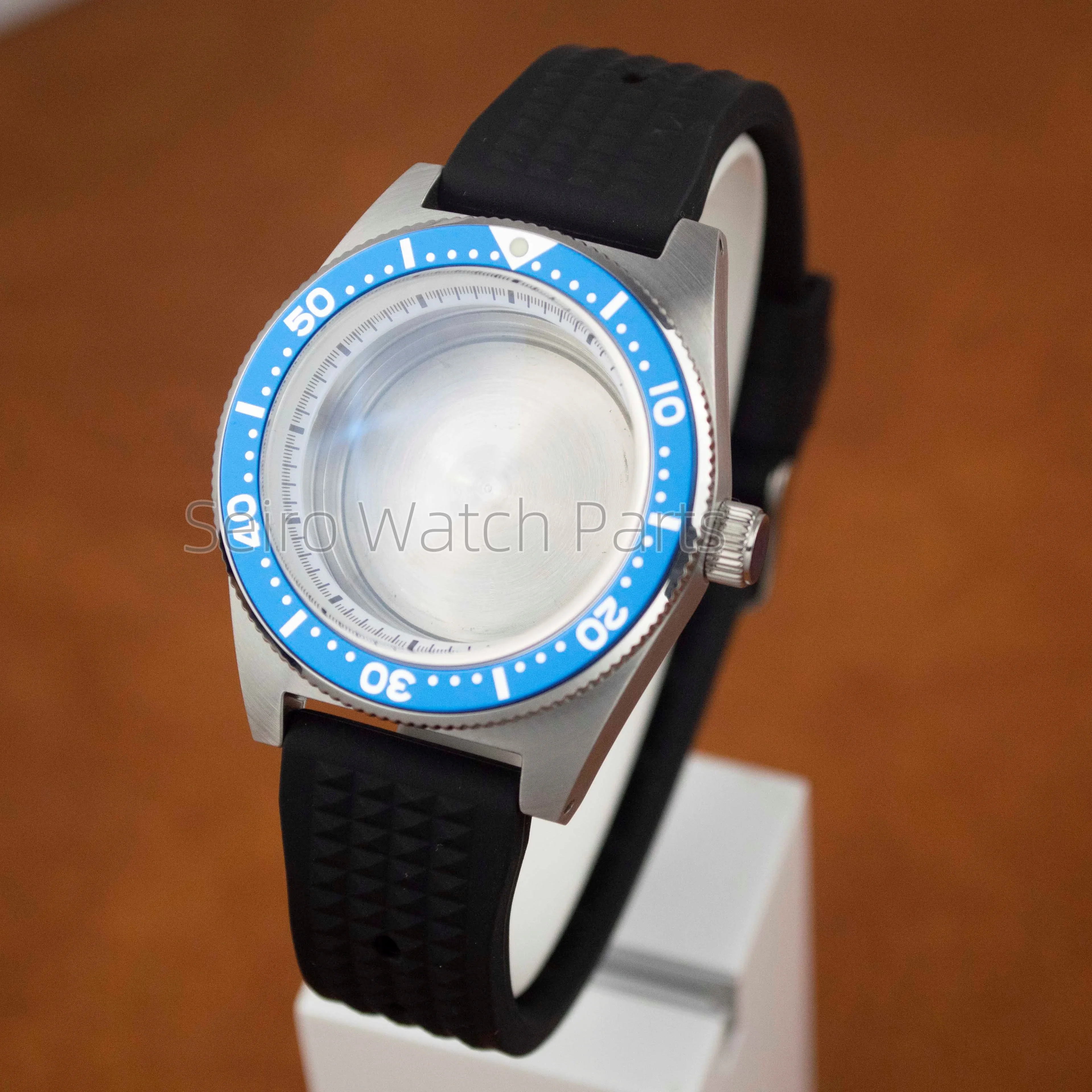 

300m Diving Case Modified Seiko 62MAS Watch Case Rubber Strap Dome Bubble Sapphire Crystal Glass Fit NH35 NH36 Movement Men Case