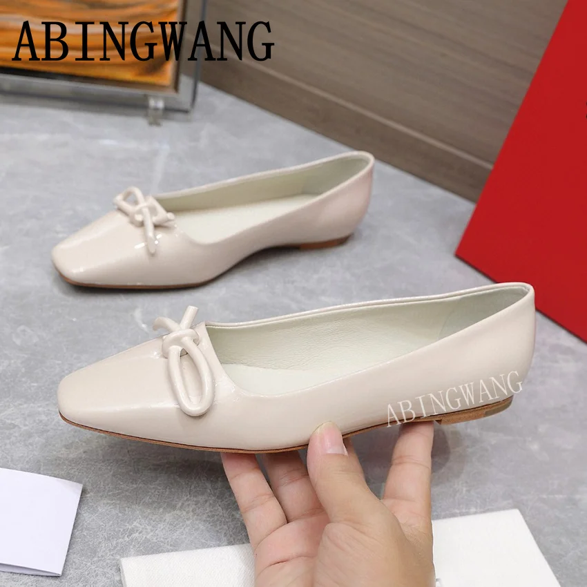 Klassiekers Dames Luie Schoenen Echt Leer Flats Schoenen Slip Op Vlinder-Knoop Zachte Zool Muilezels Merk Runway Schoenen voor Vrouwen Mujer