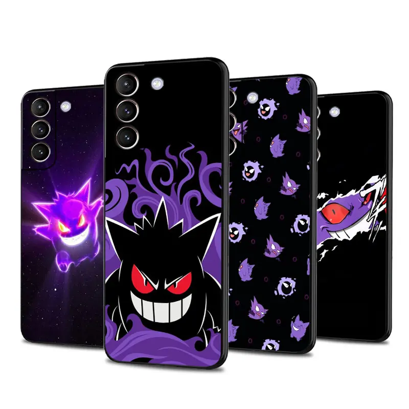 Case For Samsung Galaxy S23 Ultra S22 Plus S21 FE S20 S10 S10e S9 S8 S24 Black Soft Phone Cover Funny Pokemon Gengar