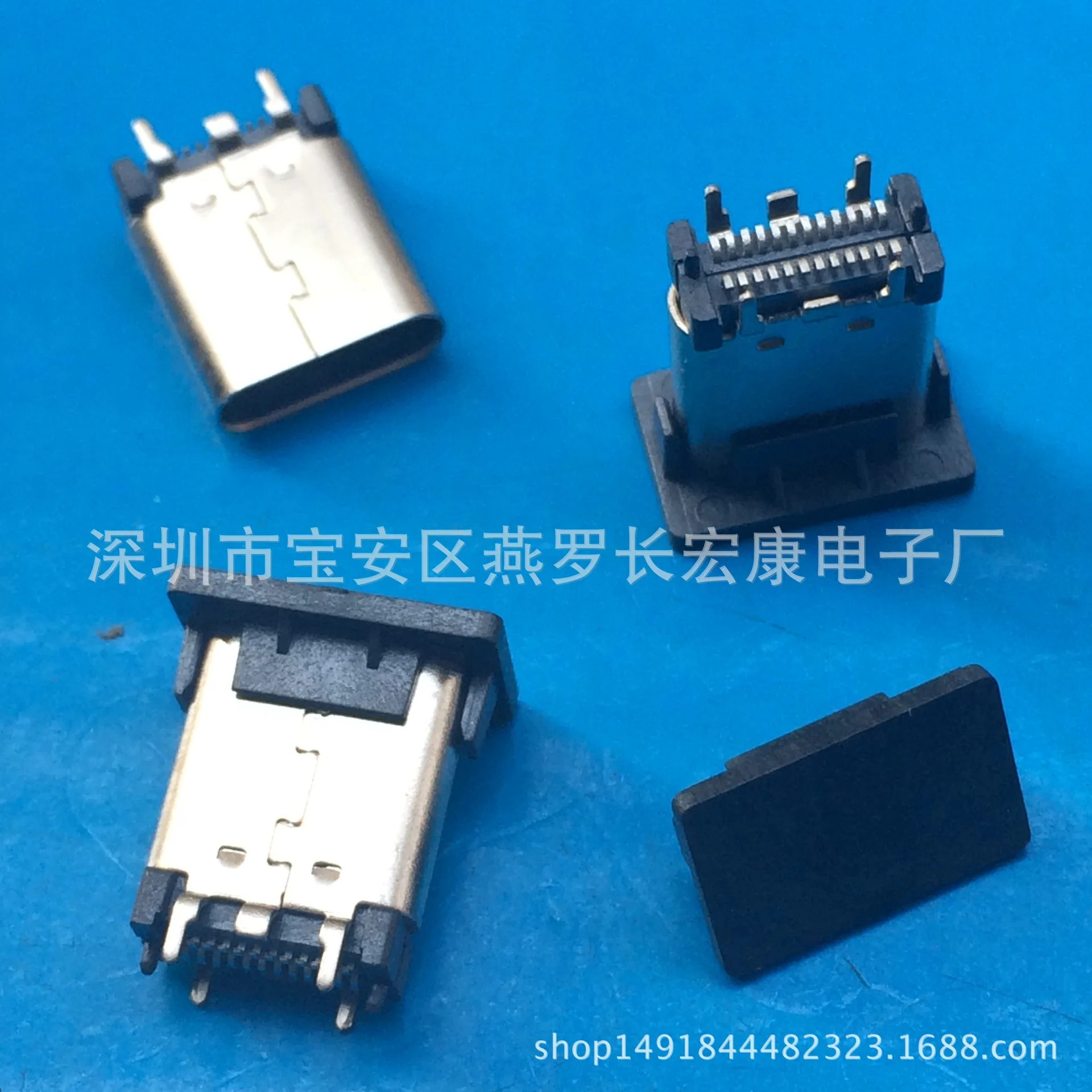 For TYPE-C 3.1 USB 180 Degree Vertical SMD SNT Female 24P Forward and Reversible Plug H=10.5MM