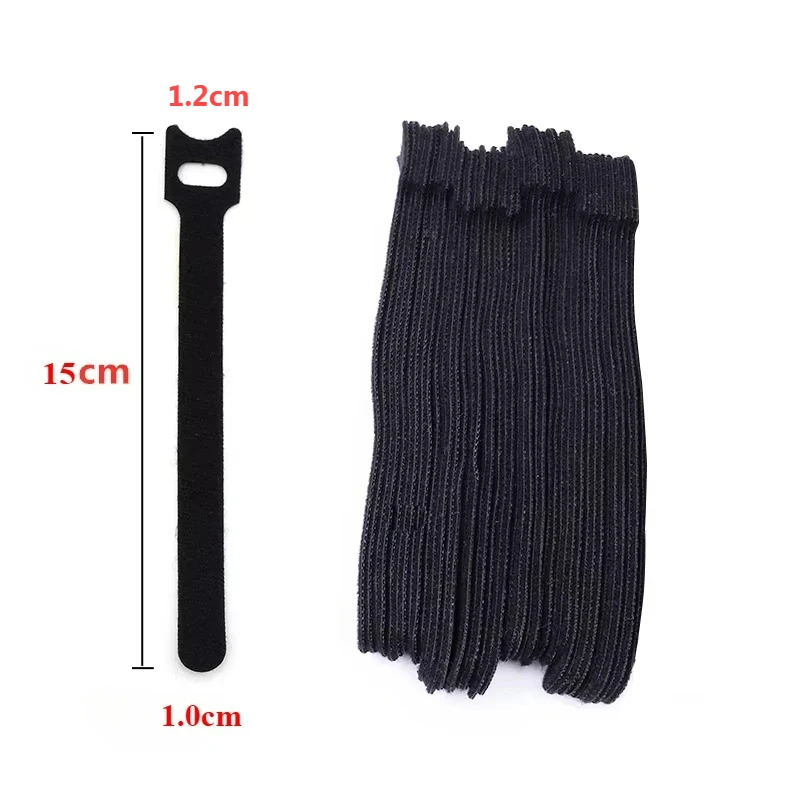 100-10PCS Nylon Kabelbinder 15CM Organizer Draht Wickler Haken Schleife Strap auf Ladekabel Kopfhörer Maus kabel Büro Management – Detail 7