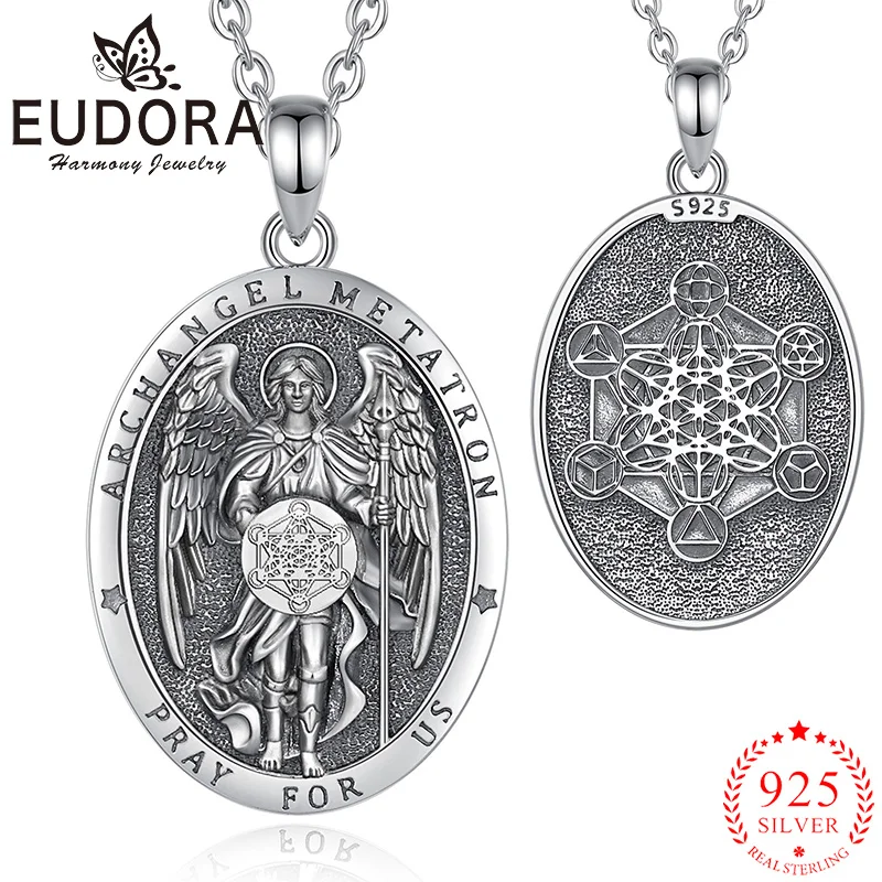 

Eudora стерлингового серебра 925 пробы, ожерелье Архангела Метатрона, религиозный амулет, кулон, молитвенные украшения, винтажный подарок для мужчин и женщин ﻿