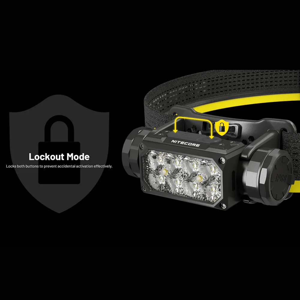 2025 NITECORE HC65 UHE 2000 Lumen Reflektor LED Reflektor biały + światło czerwone Outdoor Camping Hiking Running Lamp Black / Grey