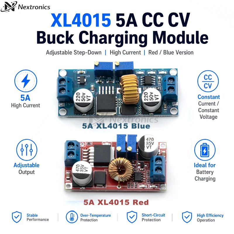 1/3/5PCS XL4015 5A DC-DC CC CV Step Down Buck Converter Lithium Battery Charger LED Driver Module Meter USB Version