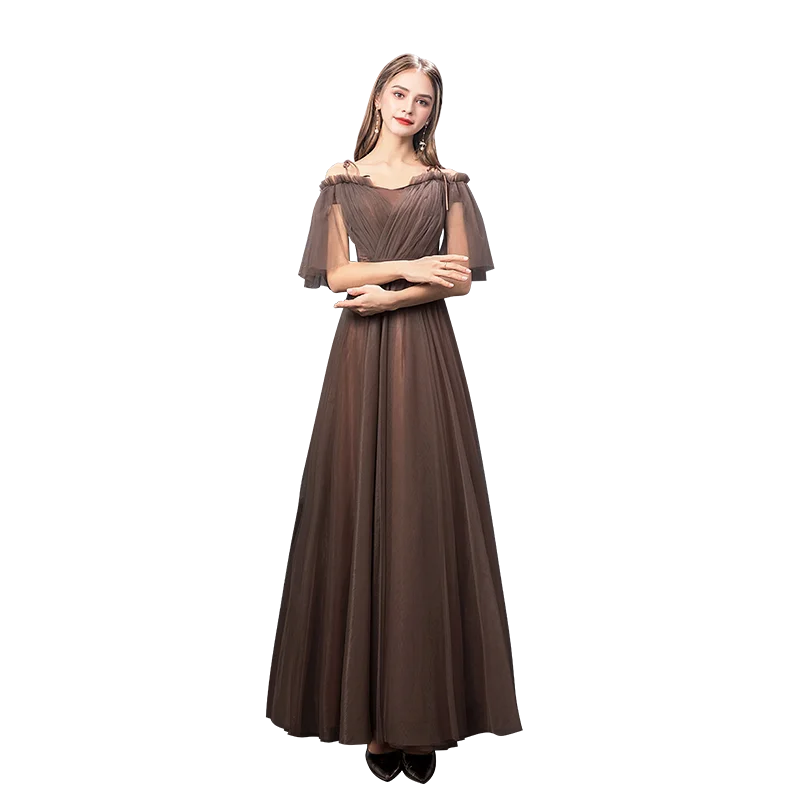 Customized Wedding Party Dress Sweet Memory Bride Maid Dresses for Weddings A-Line Mesh Tulle Long Bridesmaid Dresses