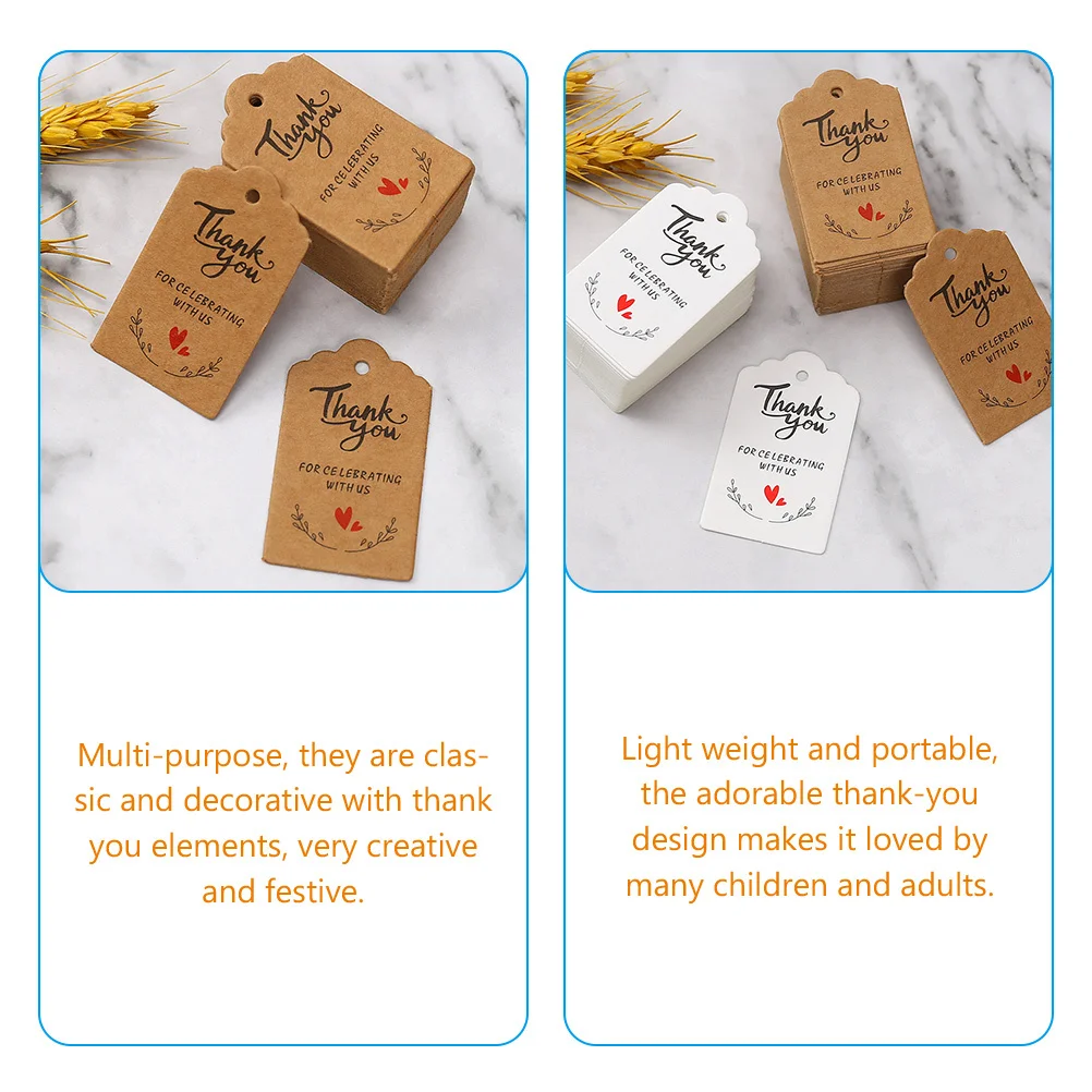 200 قطعة من علامات شكر الورق، زينة إبداعية لعلامات الهدايا لحفلات أعياد الميلاد وحفلات الزفاف، ملصقات شكرًا لك #3