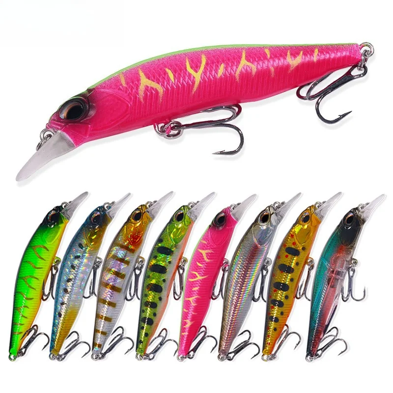 1 Stück Weitwurf-Kunstköder, 7,5 cm - 5,1 g, weiß, gebogen, geräuscharm, sinkender Minnow-Köder, praktischer und tragbarer Angelköder