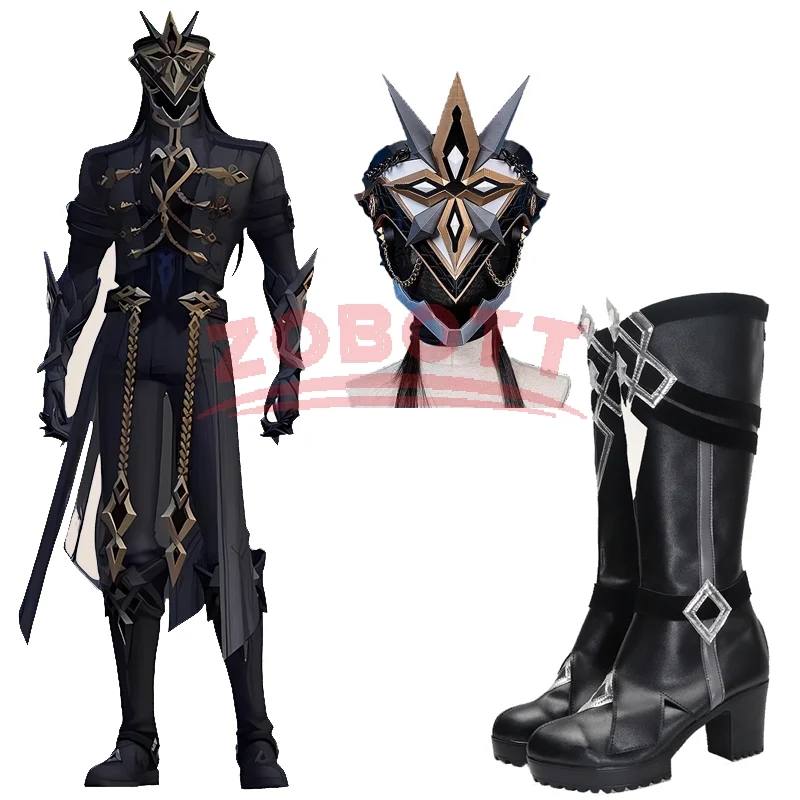 

Anime Rainbow Cosplay Shoes Genshin Impact The Captain Cosplay Costume Mask Shoes Eleven Natlan Halloween Accessorie