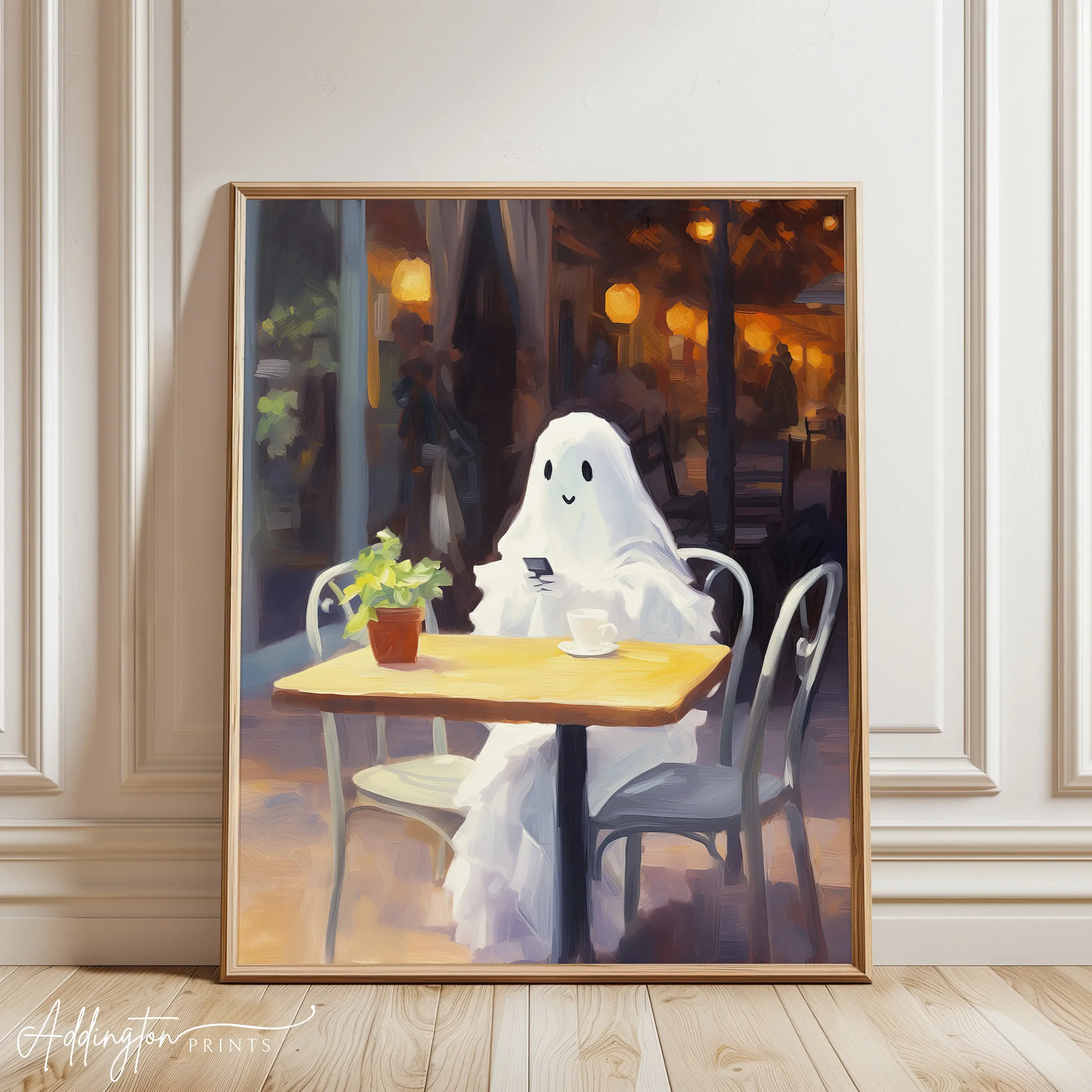 هالوين شبح الغراب الغراب القراءة لعب البيانو المشارك طباعة صور فنية للجدران قماش اللوحة غرفة نوم ديكور المنزل هدية #4