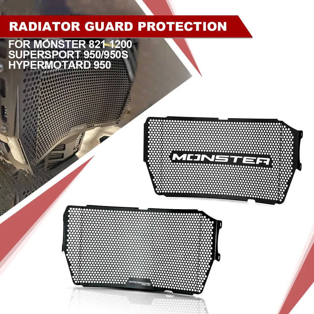 

Radiator Grille Guard Cover Protector Fit For Diavel 1260 Hypermotard 950 Monster 821 1200 Supersport 950/950S Oil Cooler Guard