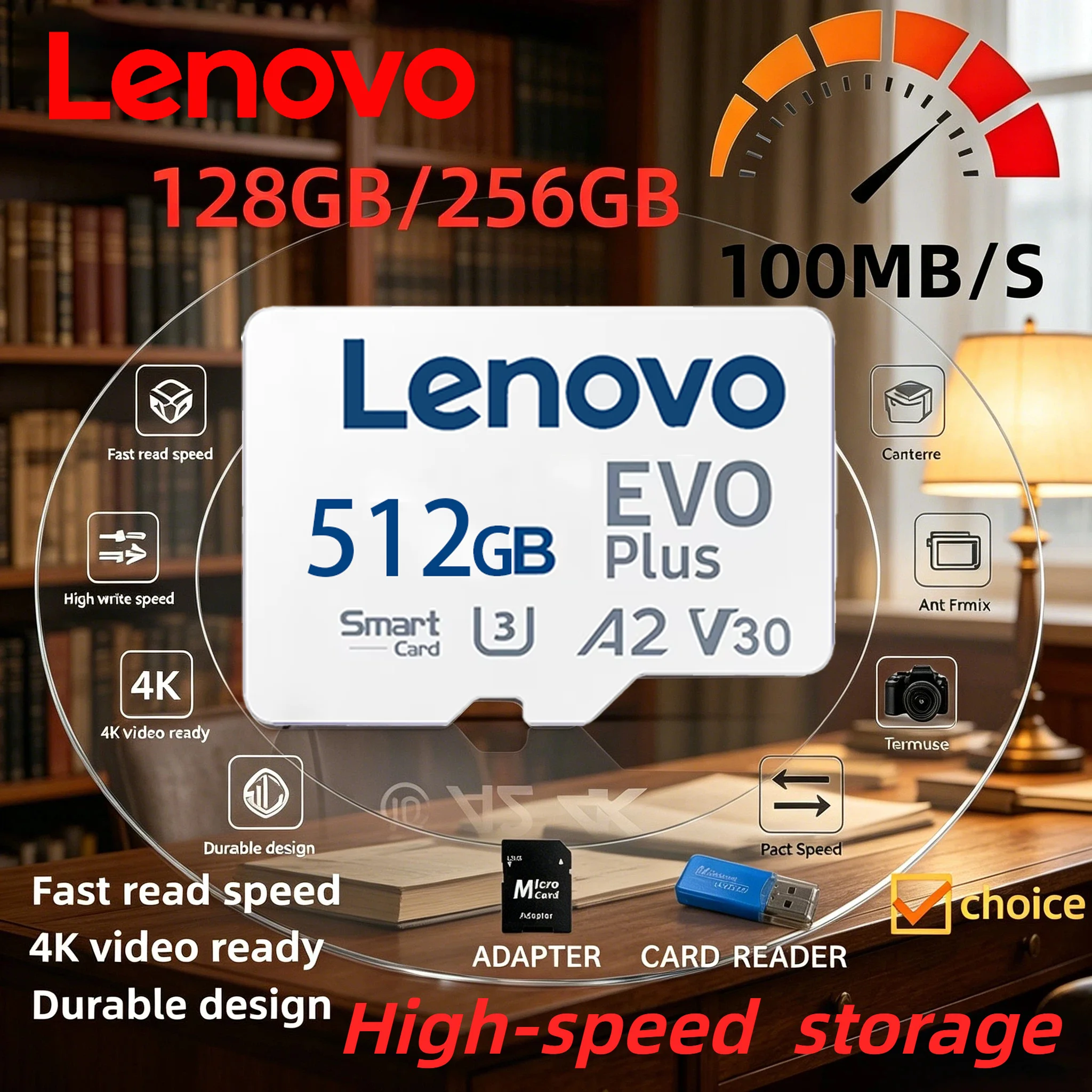 Lenovo 64GB SD Memory Card Class 10 High Speed Micro TF SD Card 512GB For Nintendo Switch PC Smart Phone SD Card 128GB 256GB
