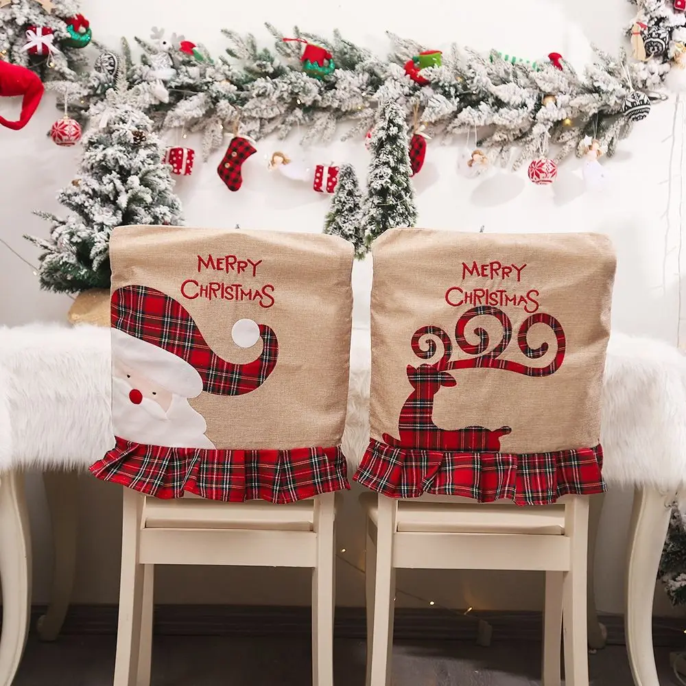 

Chair Back Home Decoration Party Accessories New Year Christmas Decorations Chair Covers Chair Seat Cover Kitchen Supplies