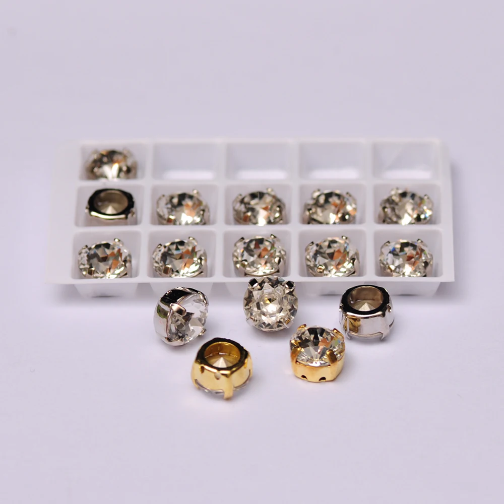 CTPA3bI Brilliant Cut Crystal Fancy Rhinestones Glass Stone Sew On Rhinestone Diamond For Sewing With Gold Silver Claw DIY Craft
