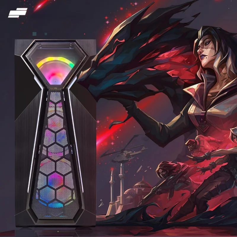Gaming PC Desktop,  10th Gen G5905 3.5G, Radeon RX 550 4G, 16GB DDR4, 512GB SSD, 600M WiFi, BT 5.0, RGB Fan x4, W