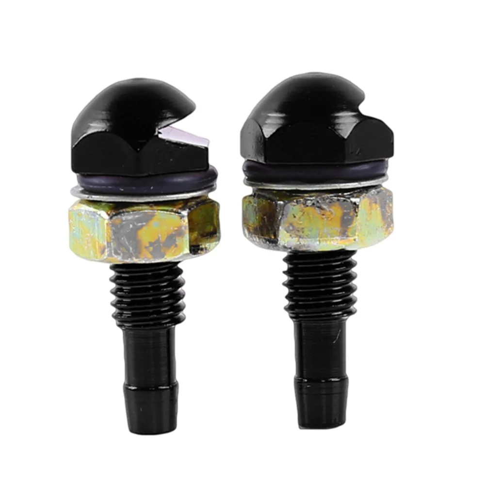 2pcs Universal Fan-Shaped Washer Bonnet Front Aluminium Alloy Wiper Jet Nozzle Cover Windshield Water Sprayer