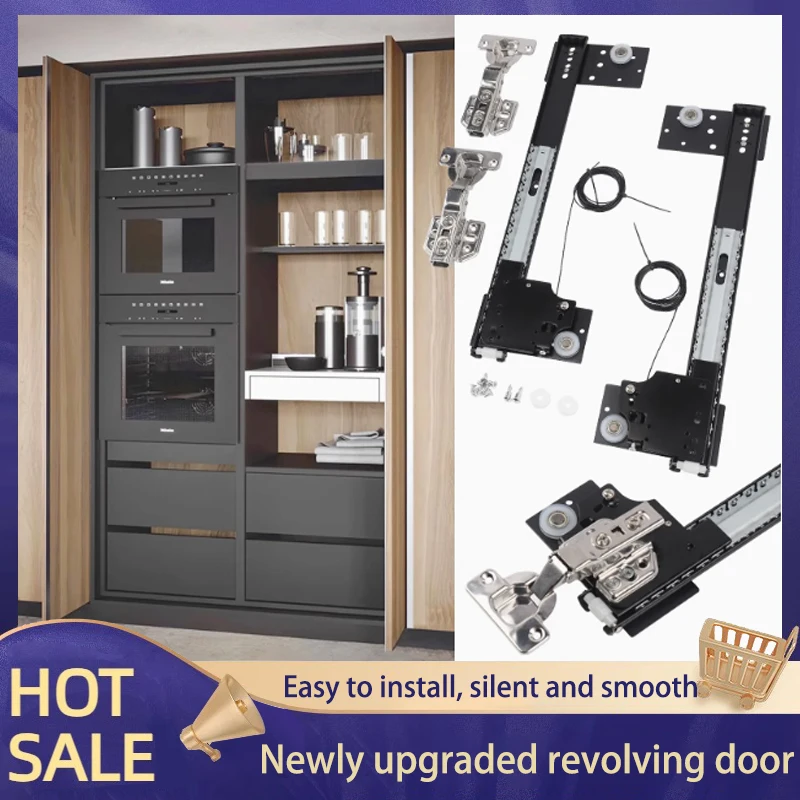 

Wardrobe Hidden Folding Swing Door Track Cabinet Door Telescopic Side-mounted Invisible Plug-in Slide Rail Hardware