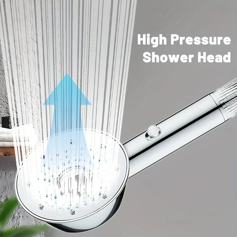 2 Mode 12cm Large Panel Shower Head Round Multi-modes Adjustable Anti-rust Electroplate High Pressure Sprayer Bathroom Accessory