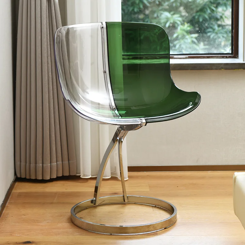 Transparent dining chair, high-end stool in the front desk lounge area of the hotel clubhouse