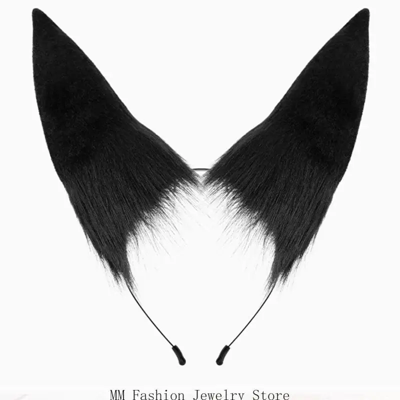 D0UB Hedendaagse Dierenoren Hoofddeksel Zachte Haarband Mode Haarornament Voor Rollenspel Kerst Festival Gelegenheid