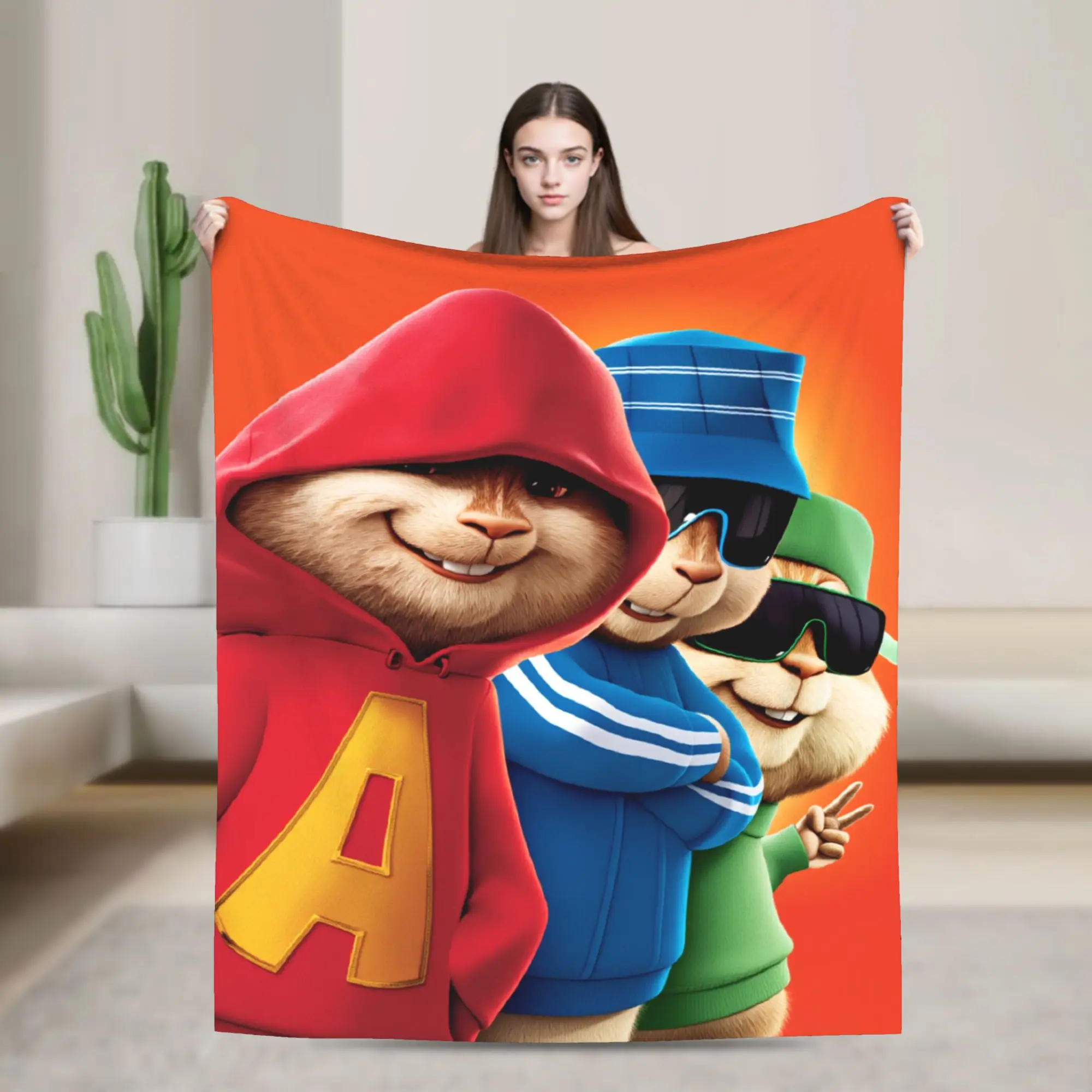 Alvin and the Chipmunked Plush Blanket Girls Boys  Flannel Throw Blanket For Living Room Warm Soft Custom Quality Bedspread