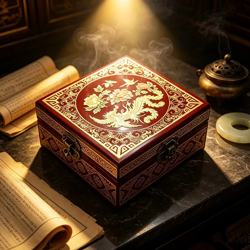 FLEXFIL jewelry storage box Vintage for women Original Handmade Mother of Pearl Inlaid Wooden Box Organize Accessories gift