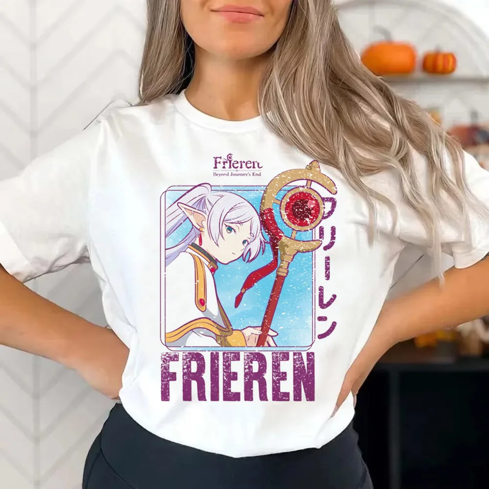 Frieren shirt teen women 80s Comfortable aesthetic Retro Gothic t-shirt graphic Comfortable Classic Pastel Gothic Pop Culture