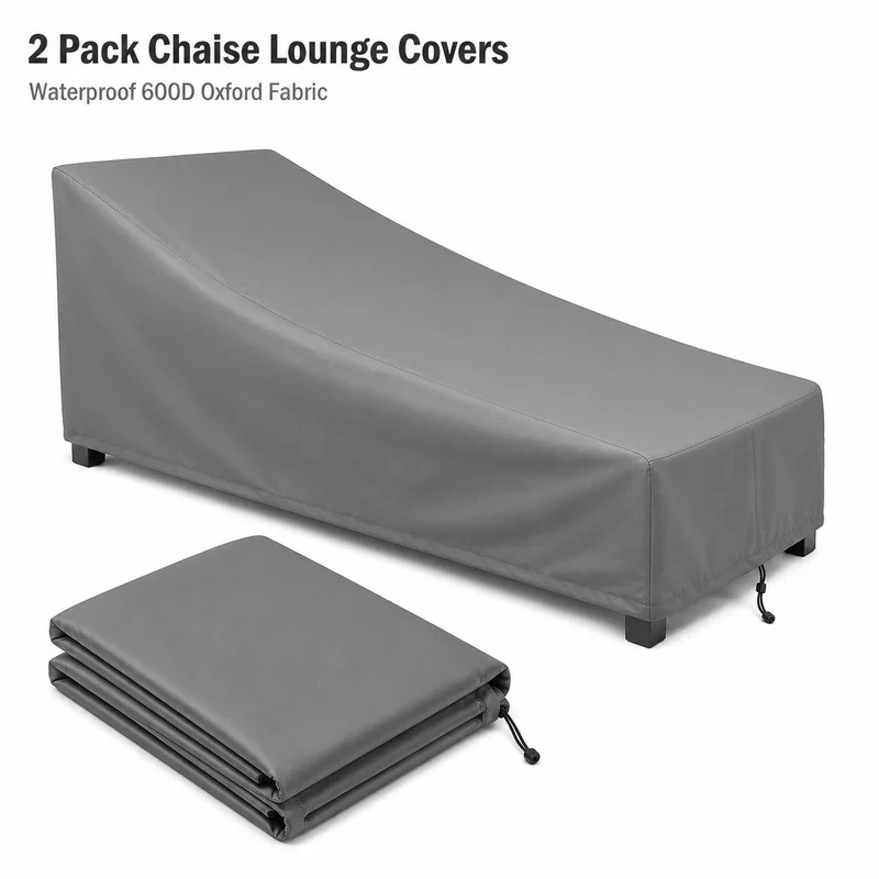 Outdoor Recliner Cover with Retractable Rod Storage Bag, Beach Cover, Dust Cover, Garden Chair Cover, Rocking Chair Protective C