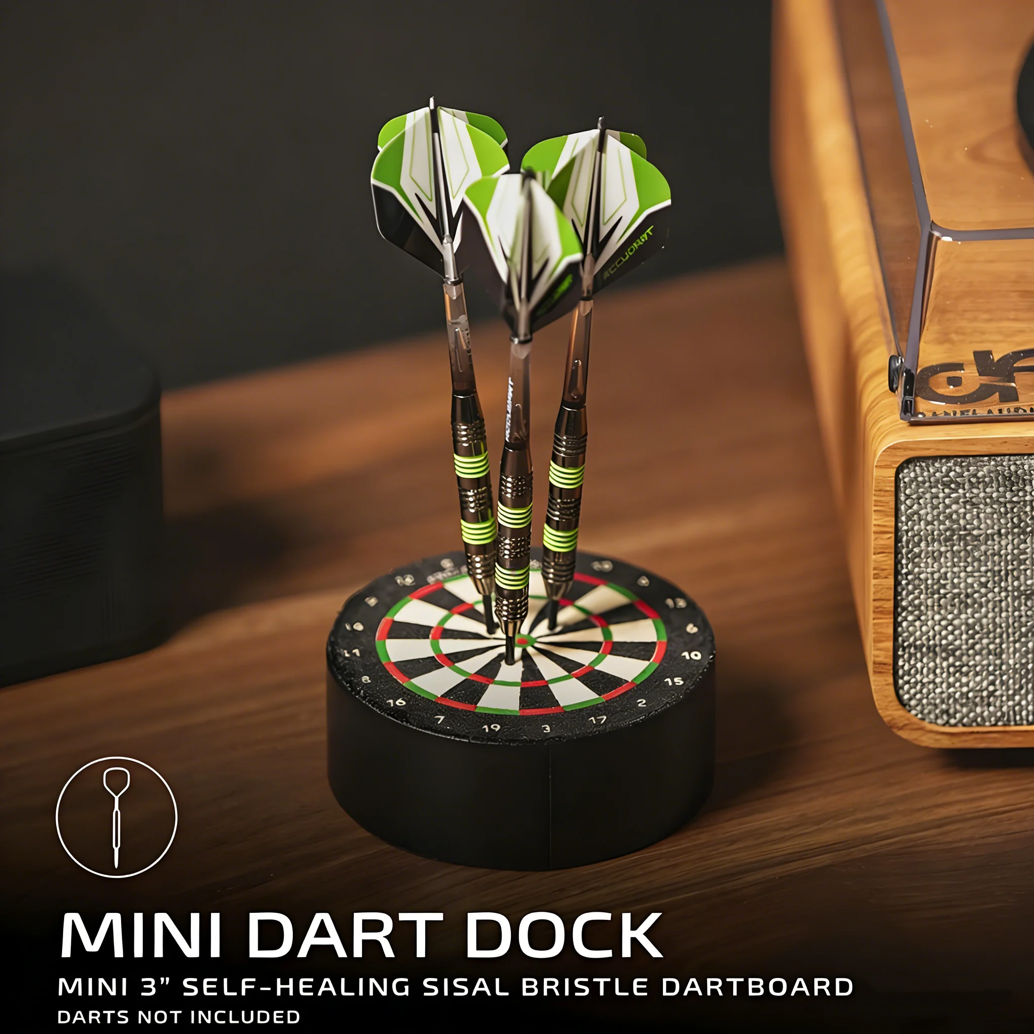 10cm Diameter Mini Dartboard Set 4cm Thick Portable Indoor Outdoor Entertainment Target