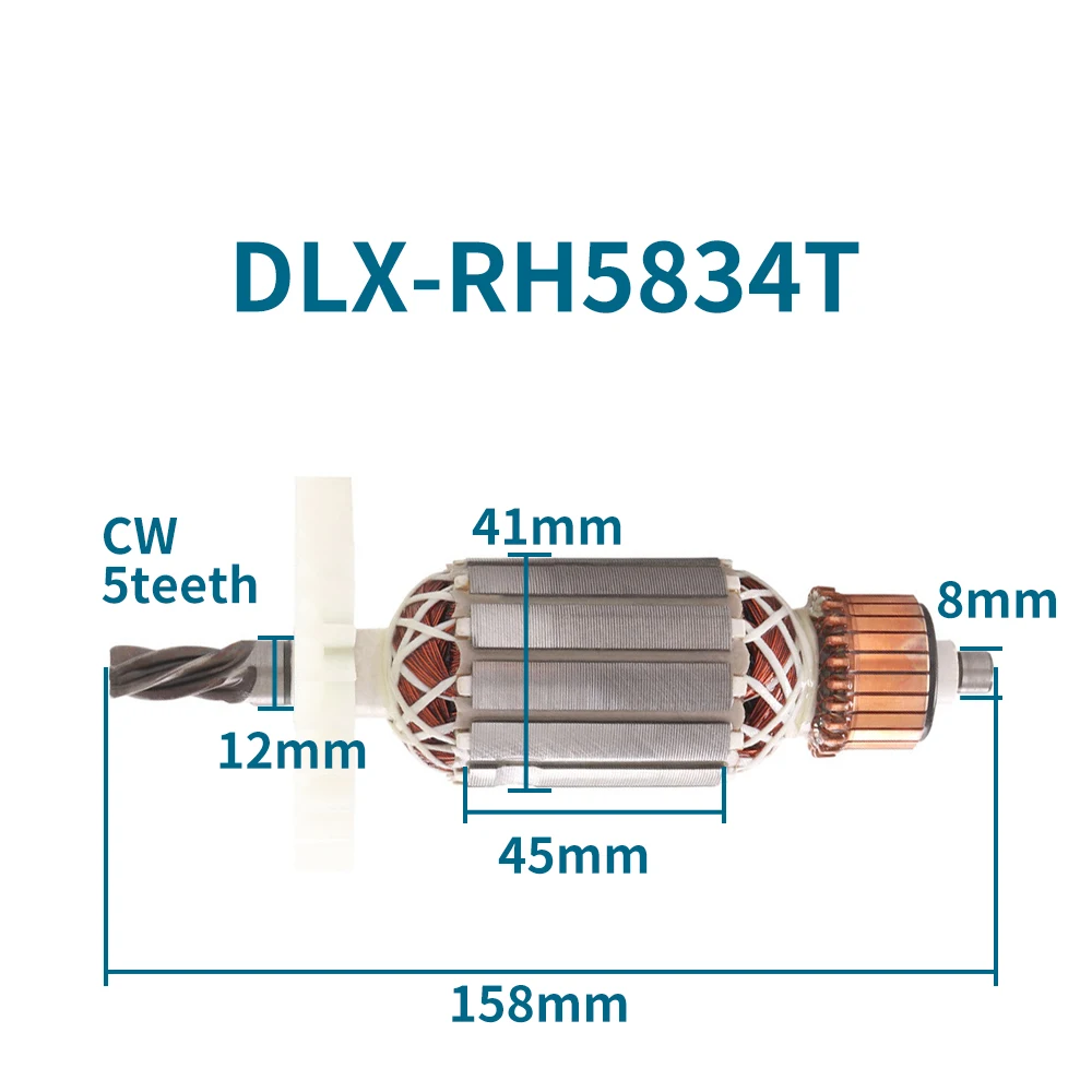 Armature rotor for Delixi DLX-RH5834T electric hammer, anchor, power tool, accessory, replacement