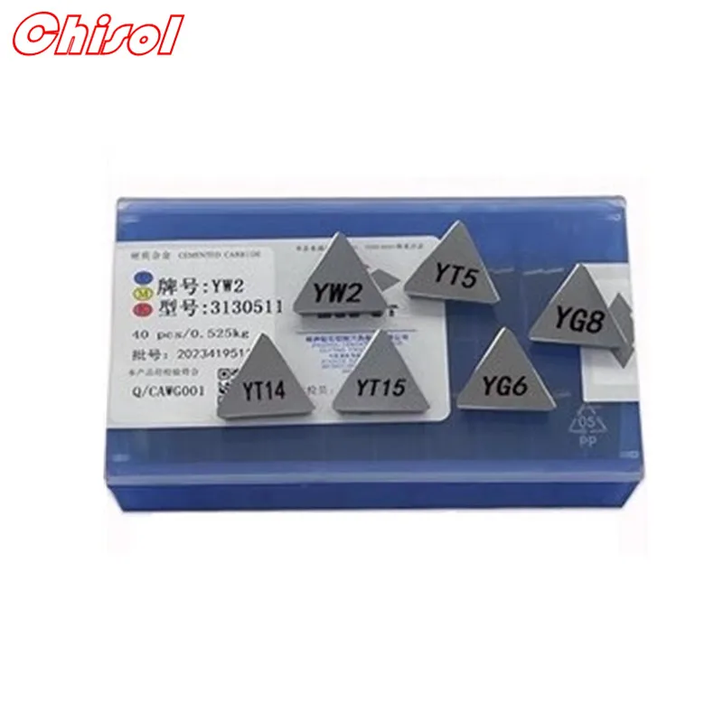 30pcs/Box 3130511 YT14 YT15 YT5 YW1 YW2 YG6 YG8 Carbide Hard Alloy Machine Clamp Triangle Blade Cutter Milling Insert