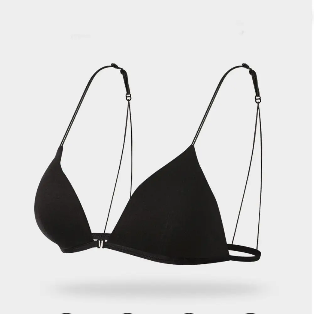 Soutiens-gorge triangulaires tendance pour femmes, à fines bretelles, push-up, style français, lingerie dos nu, soutien-gorge sans armatures pour jeunes filles