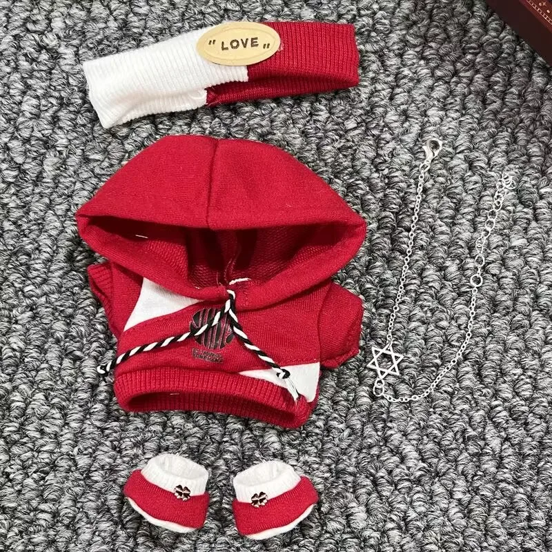 

Новая детская куртка 20 см, новогодняя красная крутая и стильная толстовка с повязкой на голову, комплект хлопковой куклы, сменный наряд с морской звездой