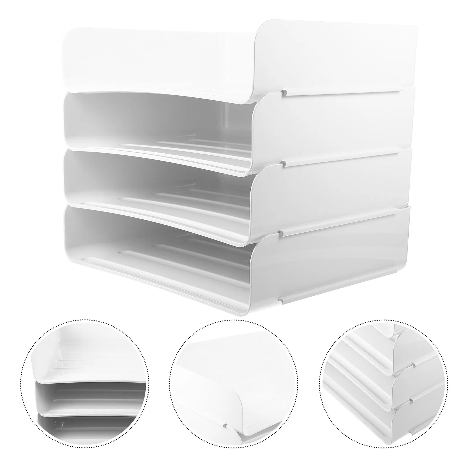 

Вертикальный настольный органайзер для документов с 4 ярусами, штабелируемый лоток для бумаг, подставка для файлов для офиса