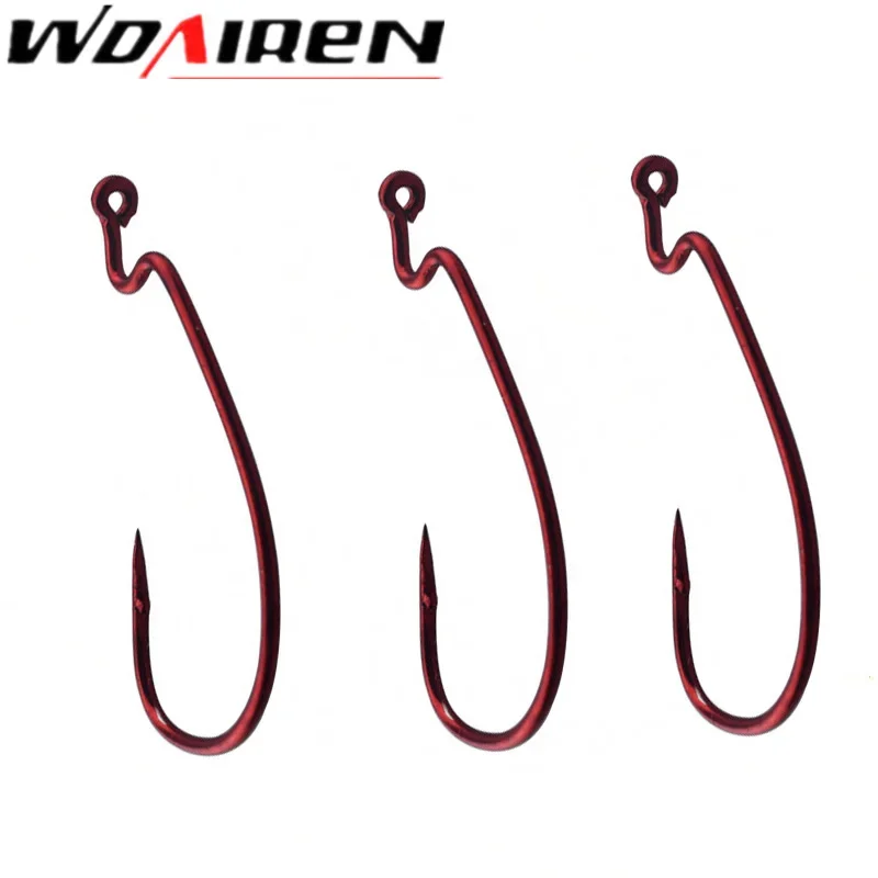 20 Pcs High-carbon Steel Fishing Hooks 2# 4# 6# 8# Crank Hook Lure Worm Pesca for Soft Bait Tackle High Quality Accessories