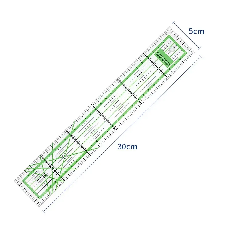 Règle de Patchwork en Acrylique Vert Coloré, Carré/Rectangle, Outils d'Artisanat de Vêtements pour Bricolage, Couture, Outils de Mesure, Dessin