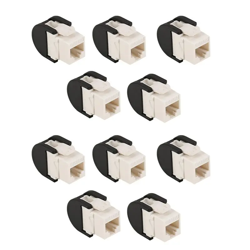 ABVC 10PCS RJ45 Port CAT6A T568B Single-Hole Ethernet LAN Hub Anti Dust Cover Plug Cap Blockout Protector