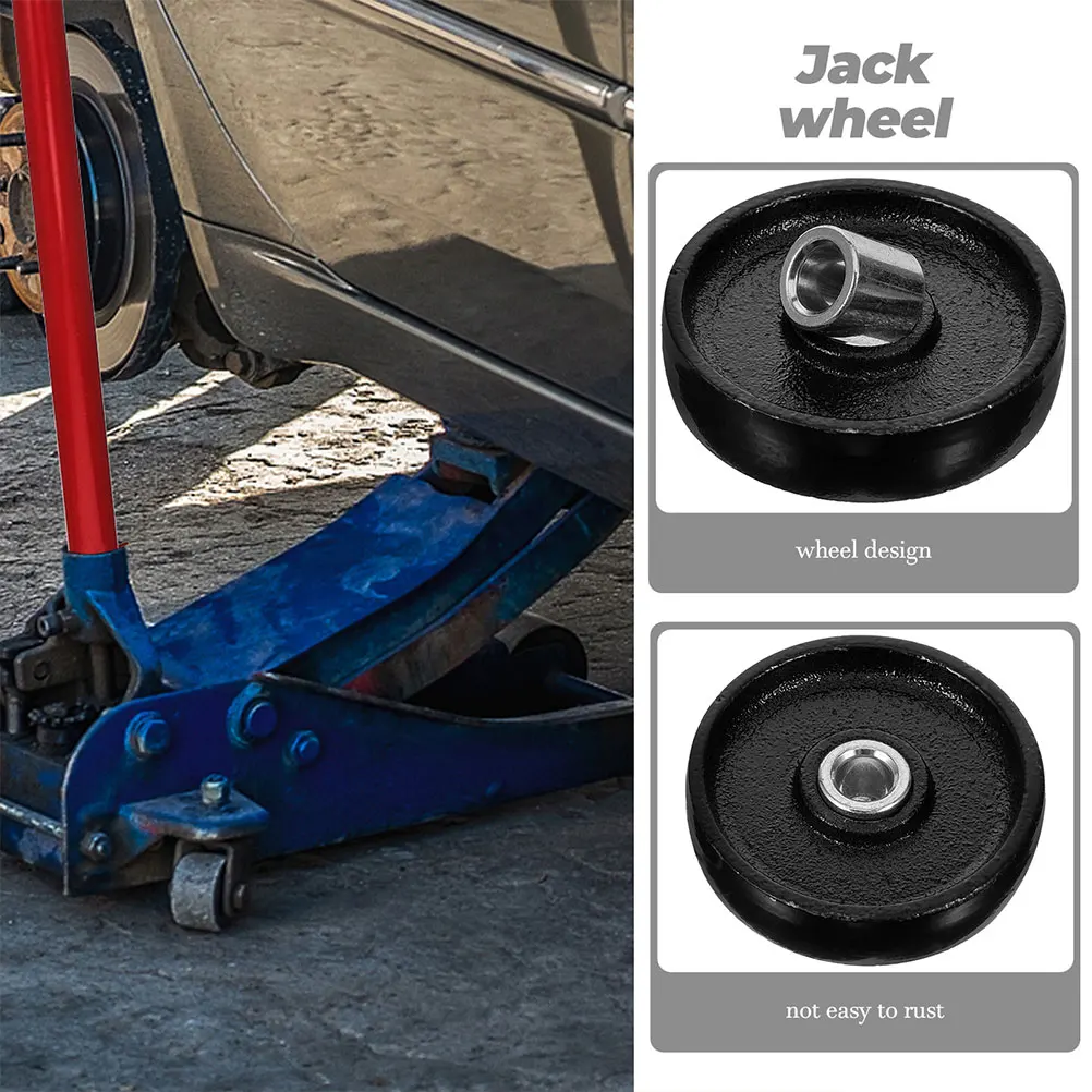 

2 Pcs Horizontal Floor Replacement Heavy Duty Parts Floor Jack Parts Replacement Part Metal Roller for Car Jack Tools