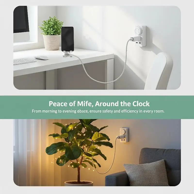 Grounded Countdown Timer Socket 13H Auto Shutoff Energy Saving Outlet for Home Student Dorm Small Appliances