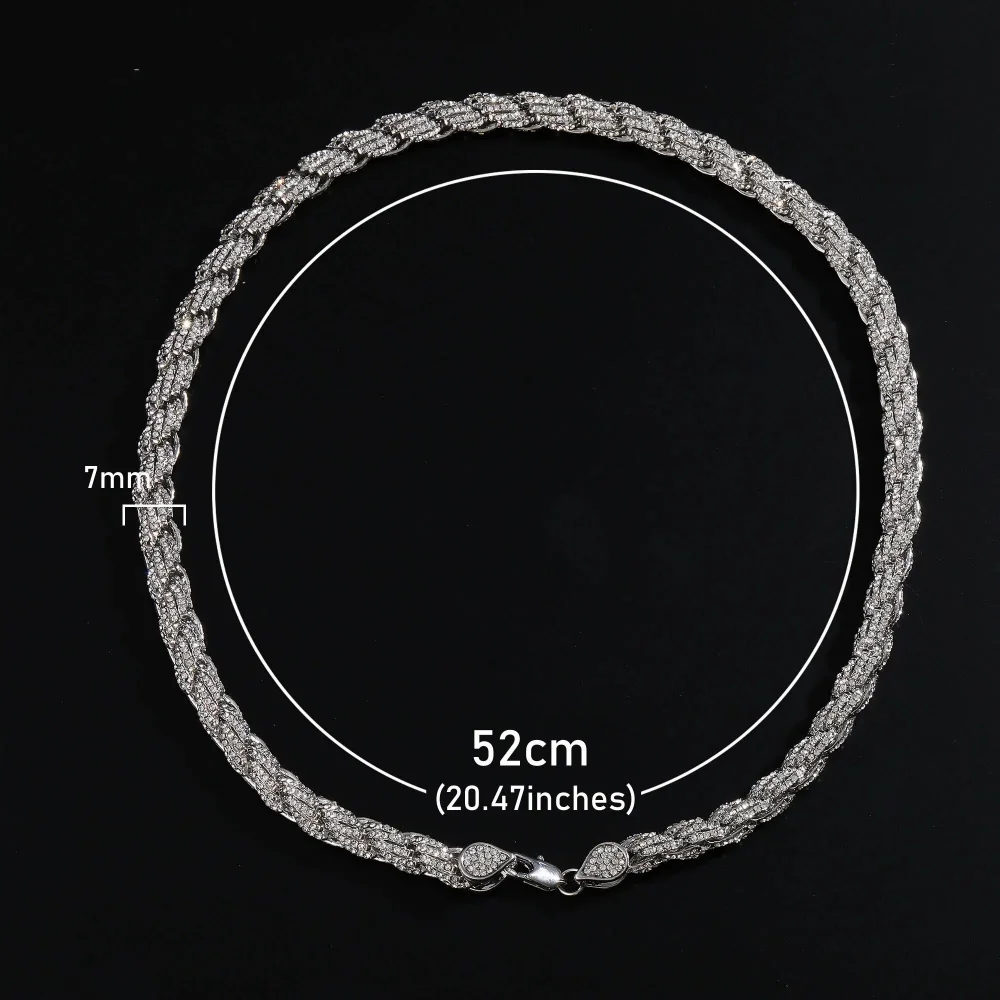 Corda corrente hiphop neckalce bling moda gargantilha link presente para homens mulheres combinando rapper rocker punk acessório na moda