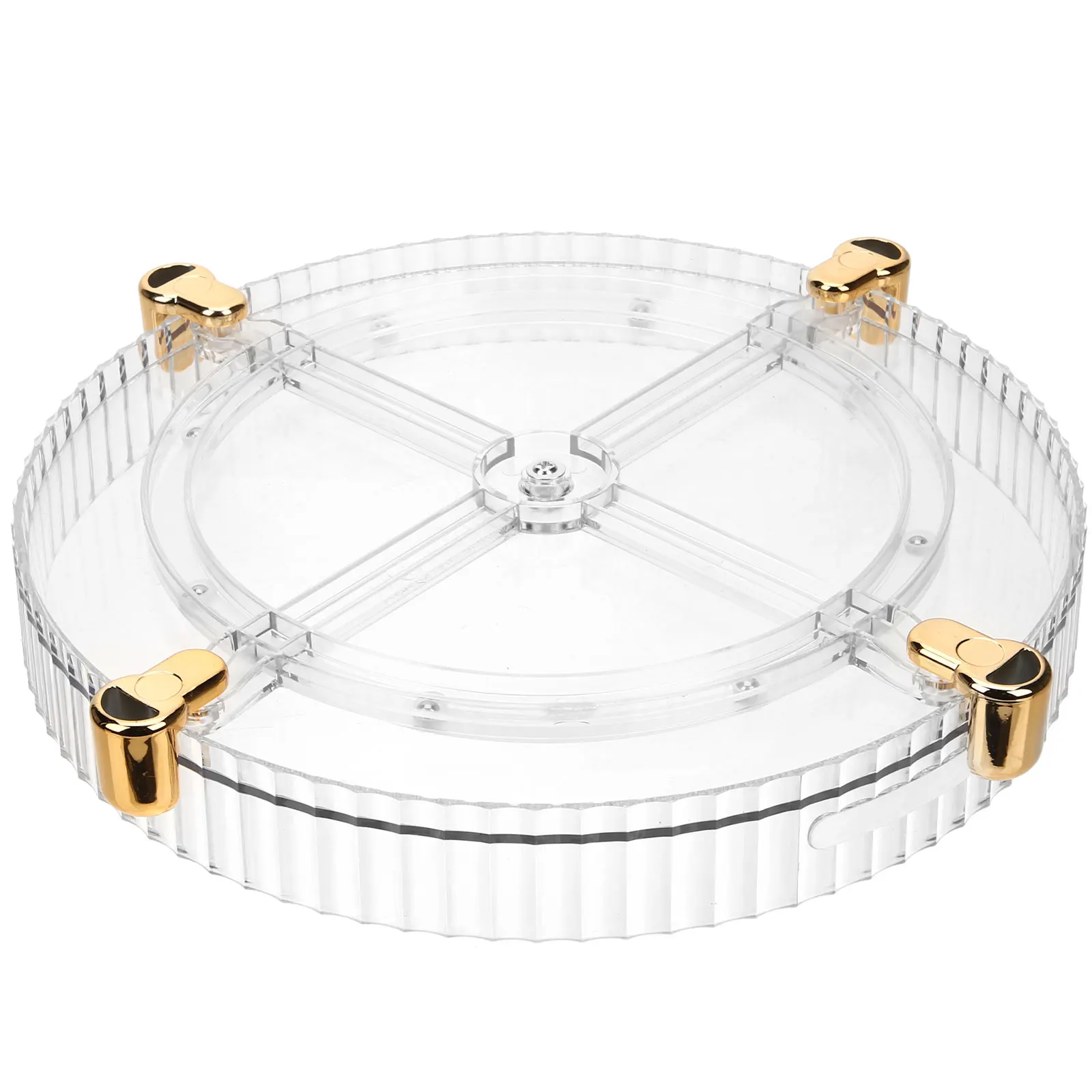 

360-Degree Rotating Makeup Organizer Tray Large Capacity Storage Rack Non-Slip Turntable Transparent Jar Container Skin