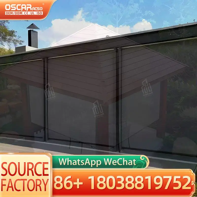

Custom Aluminum Alloy Zip Track Roller Blinds Sun Shades for Backyards Gazebos Terrace Rolling shutter
