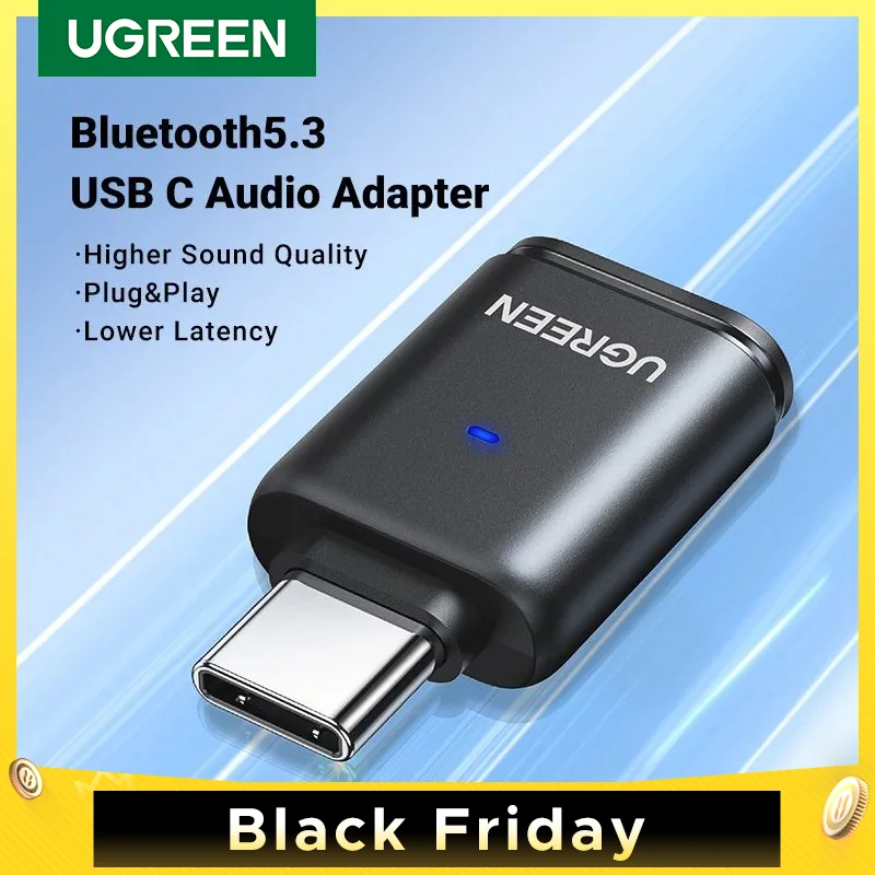 UGREEN USB C Type-C Bluetooth 5,3 передатчик aptX HD AD аудио адаптер для ПК Nintendo переключатель гарнитура динамик микрофон