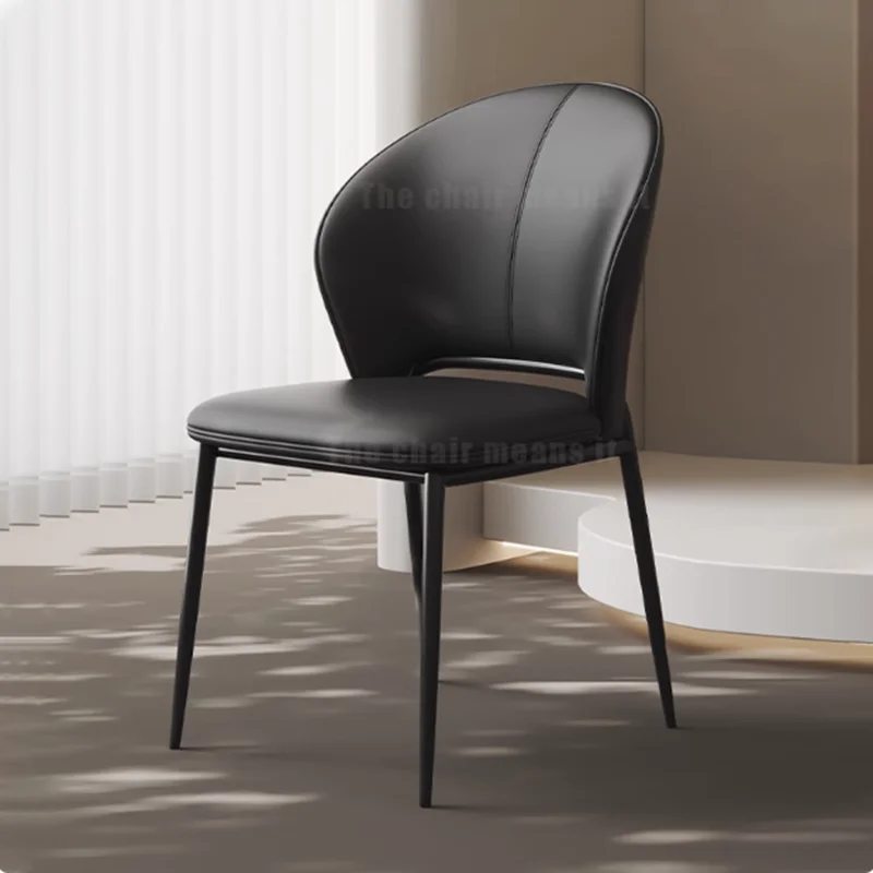 

Minimalist Orange Dining Chair Restaurant Design Black White Dining Chair Modern Comfortable Silla Luxury Home Furniture