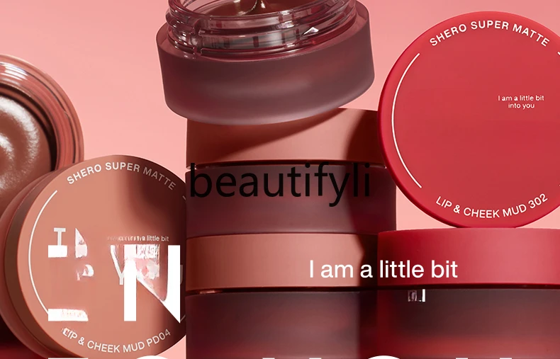 Canned lip mud mousse matte lip glaze lipstick lip and cheek